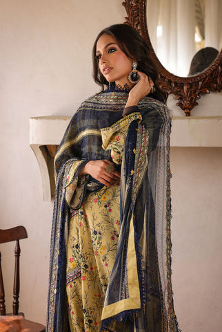 3 Piece Unstitched | Embroidered | Slub Lawn