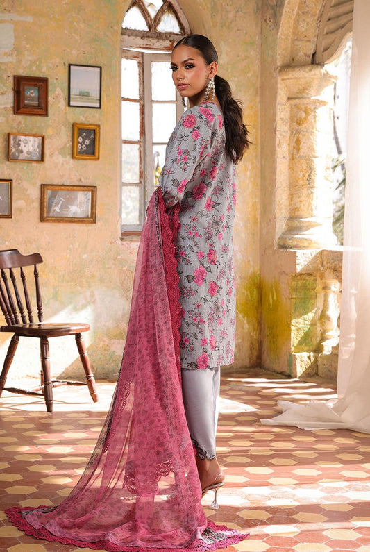 3 Piece Unstitched | Embroidered | Slub Lawn