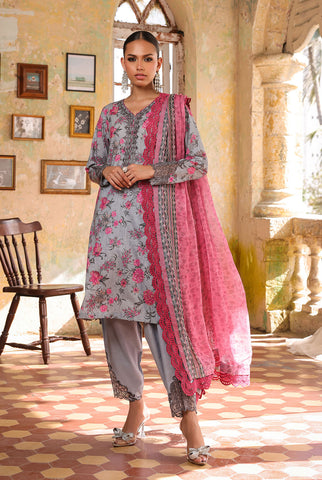 3 Piece Unstitched | Embroidered | Slub Lawn