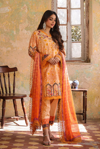 3 Piece Unstitched | Embroidered | Slub Lawn