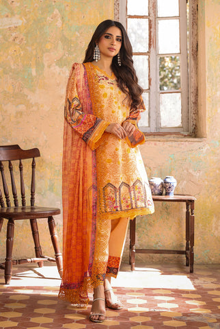 3 Piece Unstitched | Embroidered | Slub Lawn