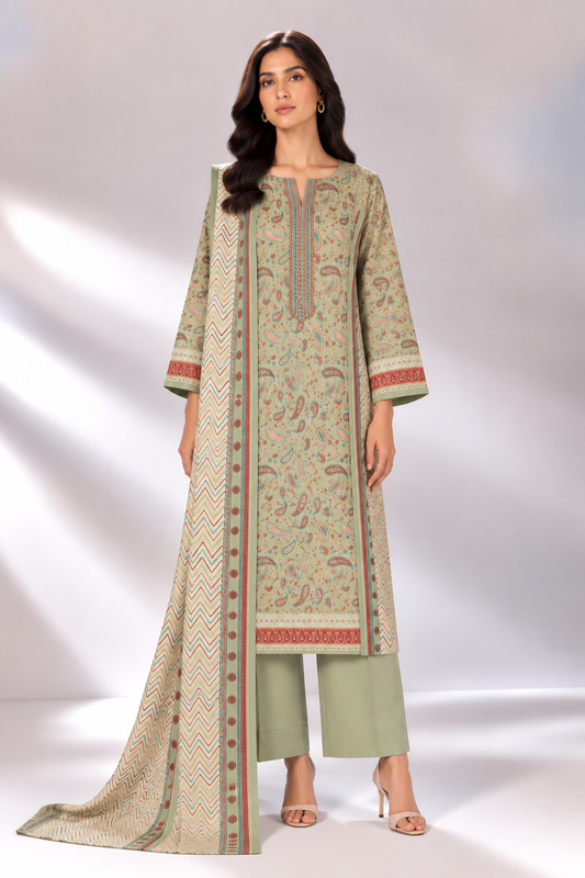 3 PIECE - PRINTED KHADDAR SUIT