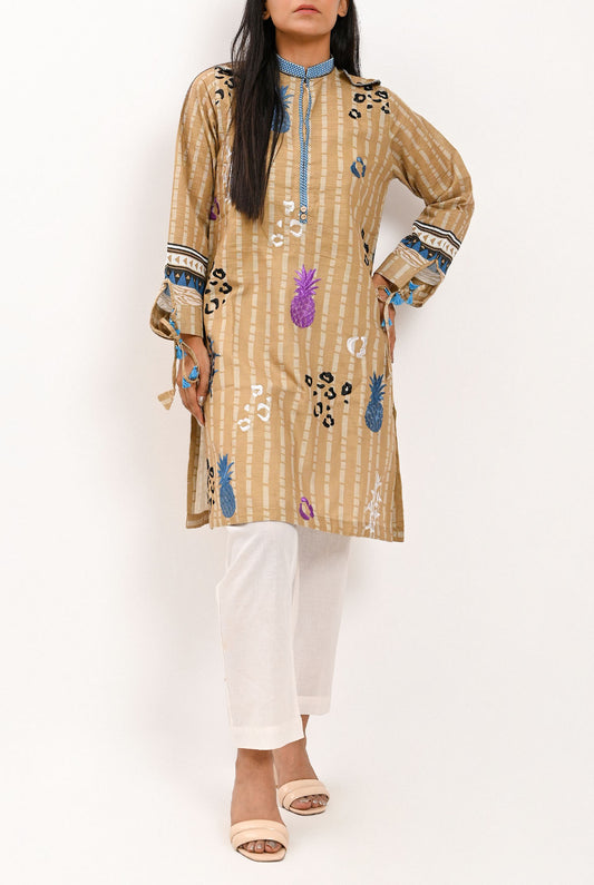 1PC | Khaddar Emb. Latte Shirt |RTW