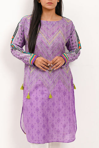 1PC | Khaddar Emb. Light Purple Shirt |RTW