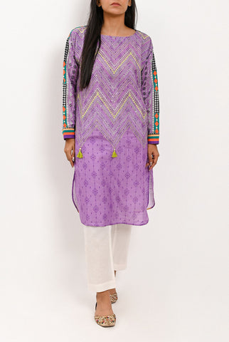 1PC | Khaddar Emb. Light Purple Shirt |RTW