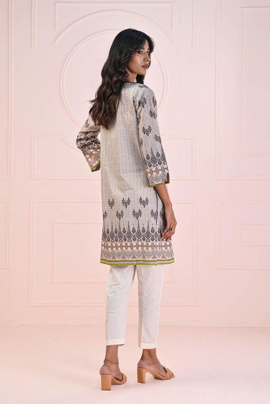 1 PC | RTW | Digital Printed Lawn Shirt with Intricate Embroidery