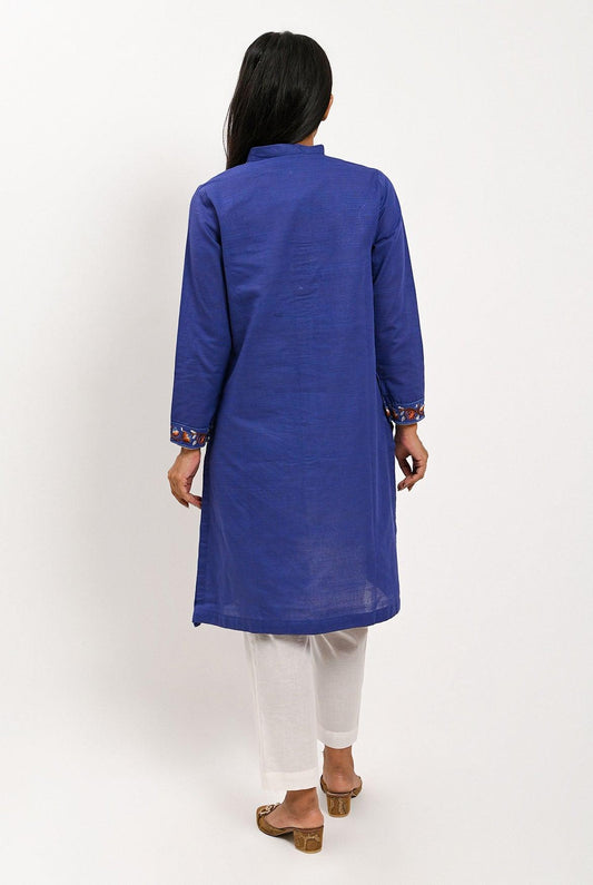 1PC | Khaddar Emb. Cobalt Blue Shirt |RTW