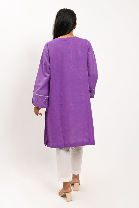 1PC | Khaddar Emb. Purple Shirt |RTW