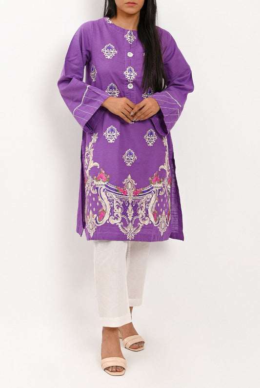 1PC | Khaddar Emb. Purple Shirt |RTW