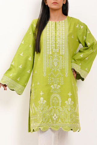 1PC | Khaddar Emb. Sheen Green Shirt |RTW