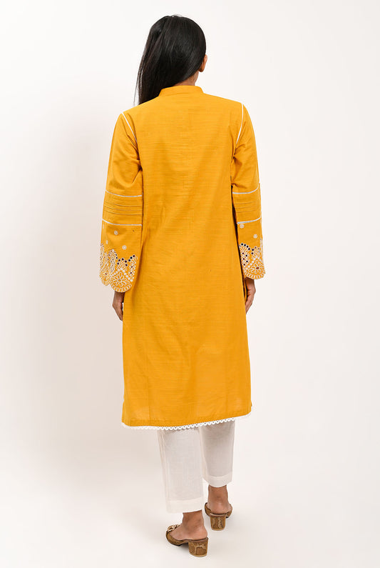 1PC | Khaddar Yellow Emb. Shirt |RTW