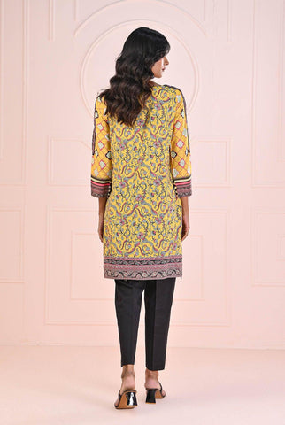 1 PC | RTW | Digital Printed Yellow Tribal Lawn Shirt