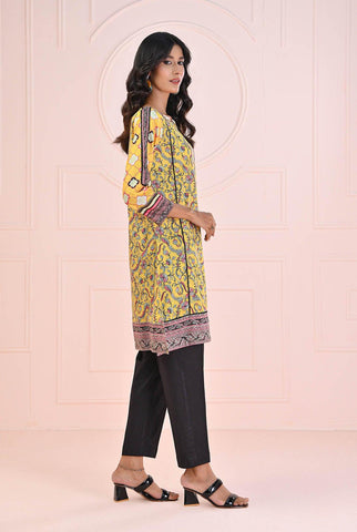 1 PC | RTW | Digital Printed Yellow Tribal Lawn Shirt