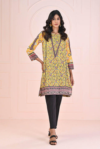 1 PC | RTW | Digital Printed Yellow Tribal Lawn Shirt