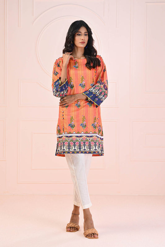 1 PC | RTW | Digital Printed Embroidered Lawn Shirt