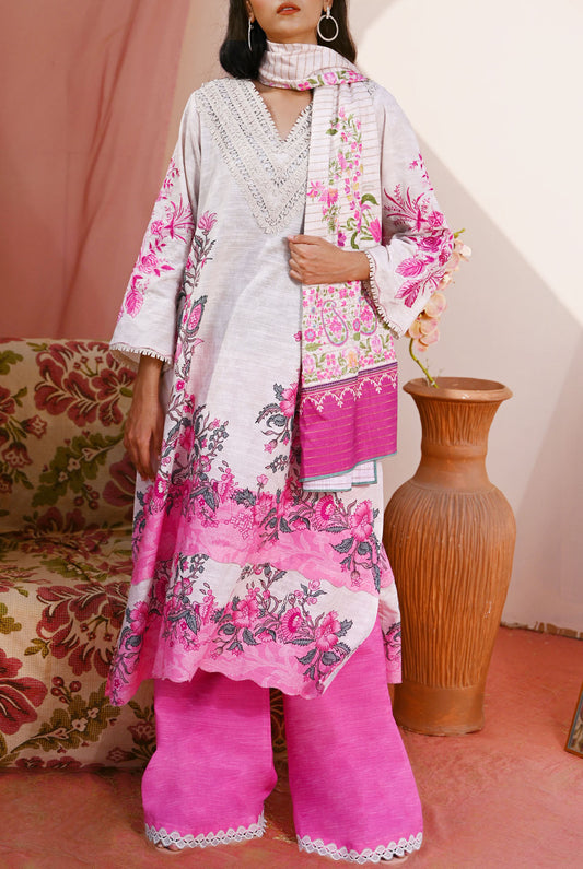 3Pc | Unstitched | Embroidered Khaddar