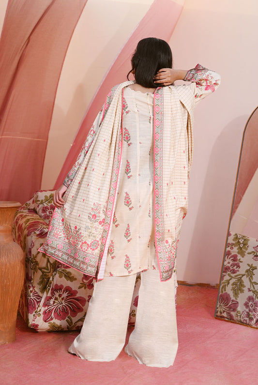 3Pc | Unstitched | Embroidered Khaddar