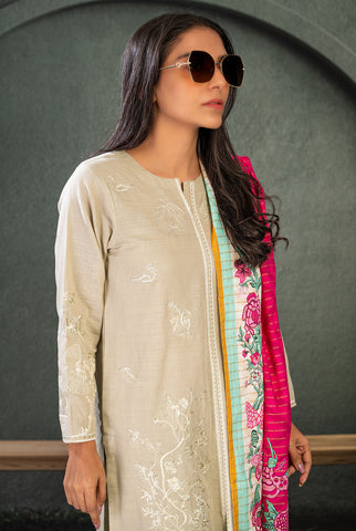 3PC | Emb. Khaddar Shirt, Trouser & Dupatta |RTW