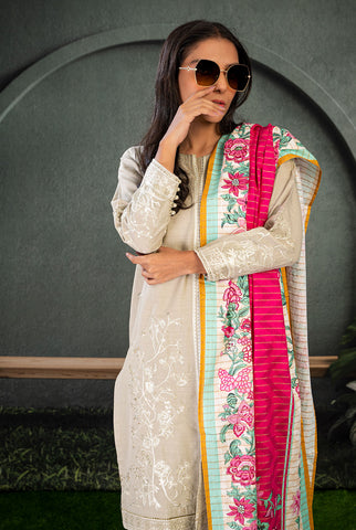 3PC | Emb. Khaddar Shirt, Trouser & Dupatta |RTW