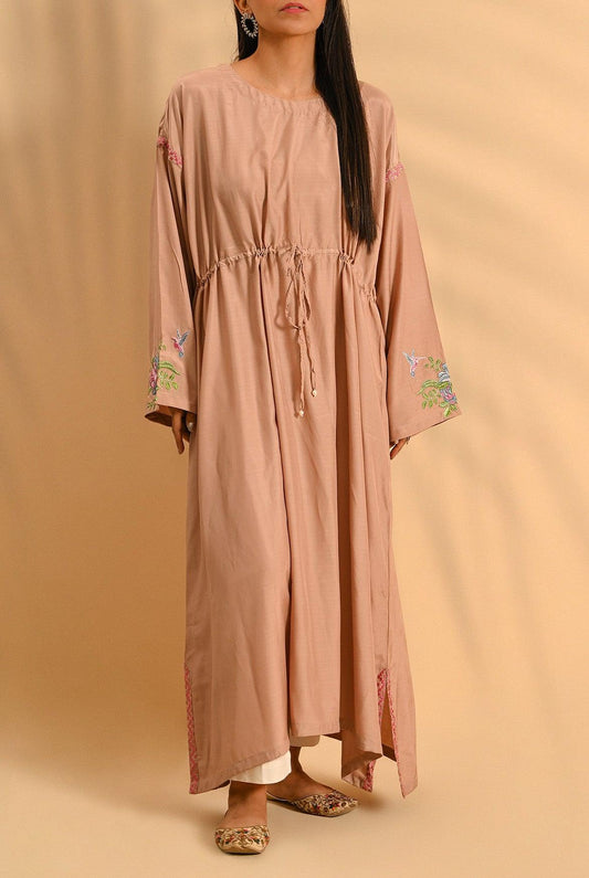 1PC | Poly viscose Emb. Blush Pink Elegance with Embroidered Details Shirt | RTW