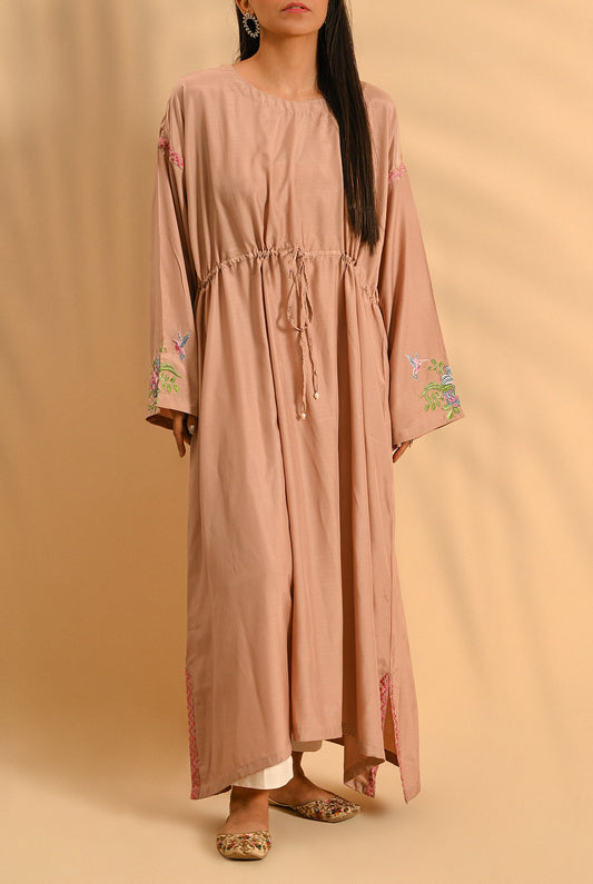 1PC | Poly viscose Emb. Blush Pink Elegance with Embroidered Details Shirt | RTW