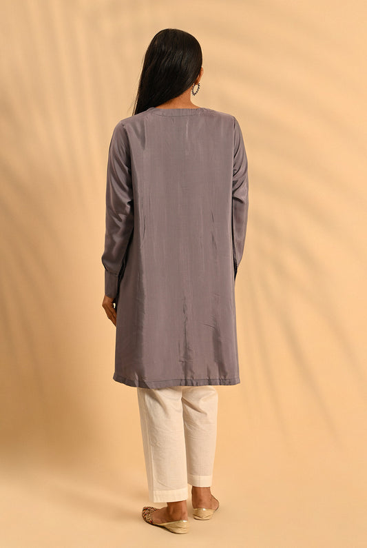 1PC | Poly viscose Gray Shirt | RTW