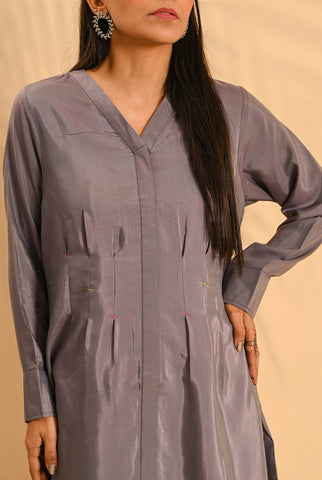 1PC | Poly viscose Gray Shirt | RTW