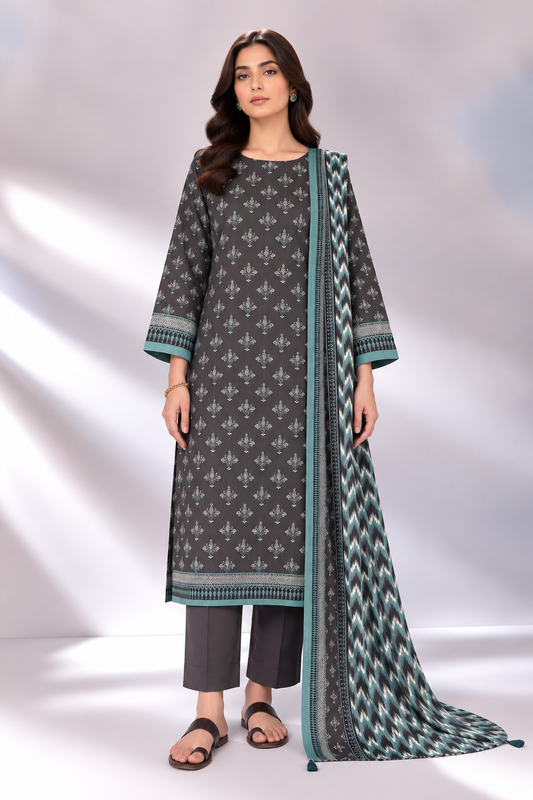 3 PIECE - PRINTED KHADDAR SUIT
