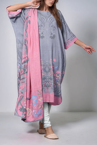 2PC | Viscose Slub Shirt & Dupatta |RTW