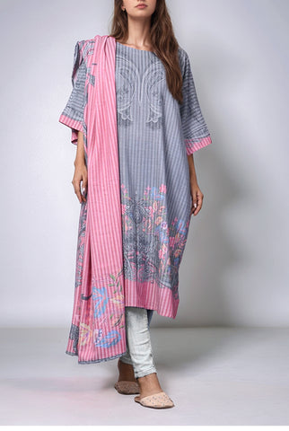 2PC | Viscose Slub Shirt & Dupatta |RTW