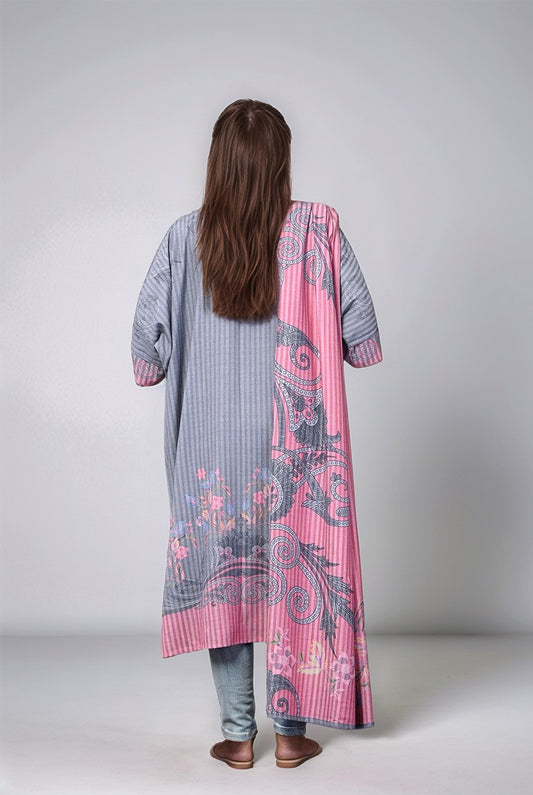 2PC | Viscose Slub Shirt & Dupatta |RTW