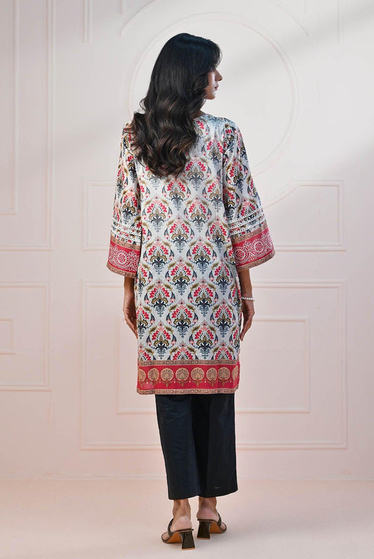 1 PC | RTW | Digital Printed Embroidered Multi Colour Lawn Shirt