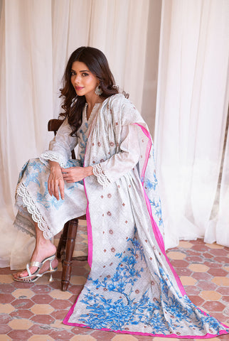 3 Piece | RTW | Embroidered Digital Printed Lawn Suit