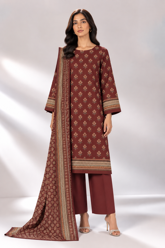 3 PIECE - PRINTED KHADDAR SUIT