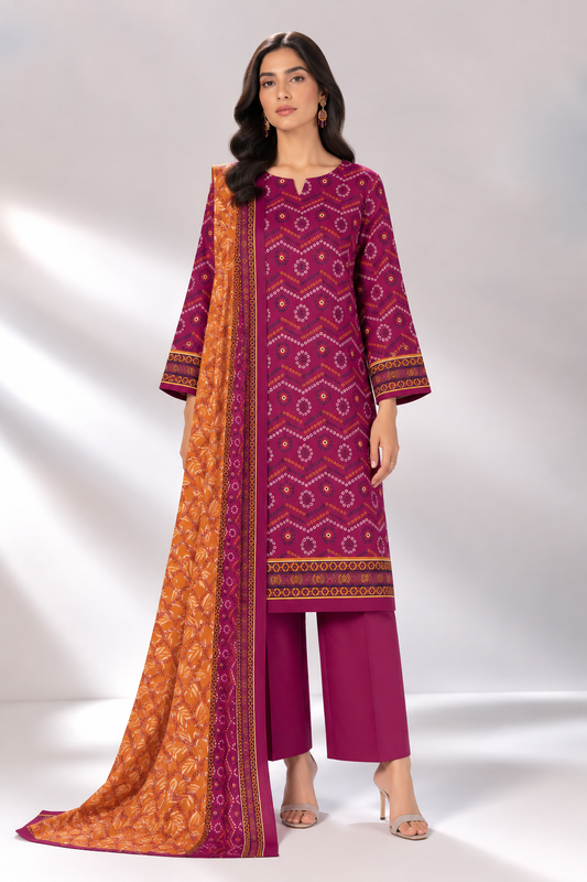 3 PIECE - PRINTED KHADDAR SUIT