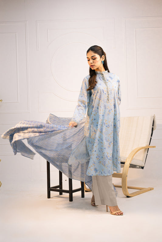3 Pc | Unstitched | Lawn