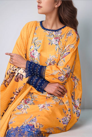 3Pc | Unstitched | Embroidered Khaddar