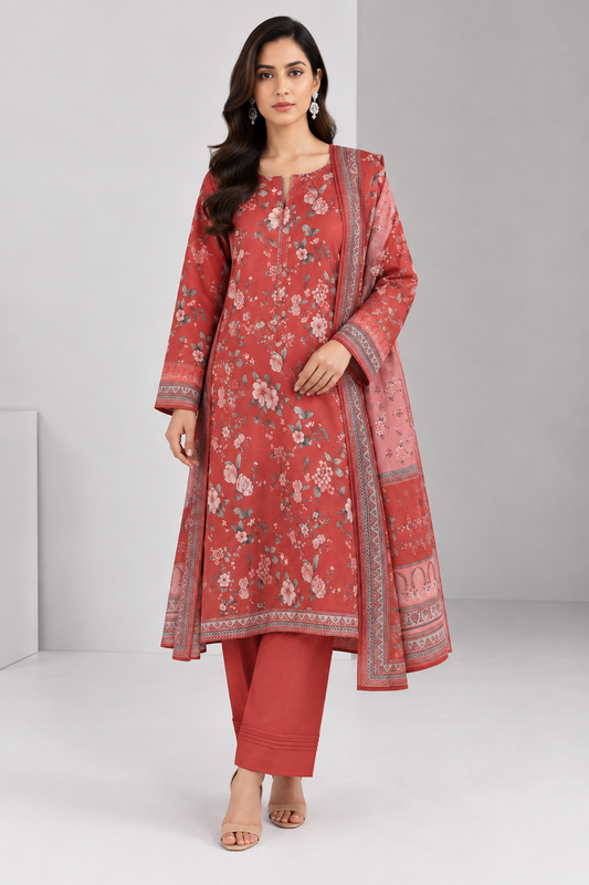 3 PIECE - PRINTED LAWN SUIT