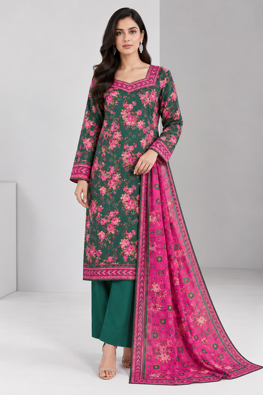 3 PIECE - PRINTED LAWN SUIT