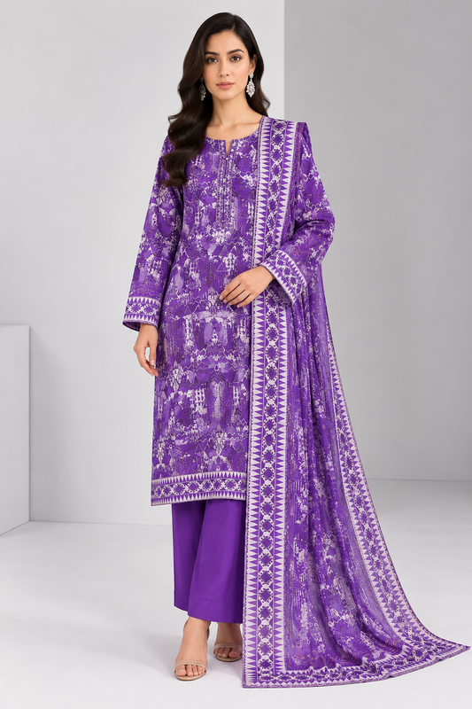 3 PIECE - PRINTED LAWN SUIT