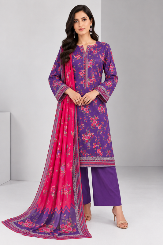 3 PIECE - PRINTED LAWN SUIT