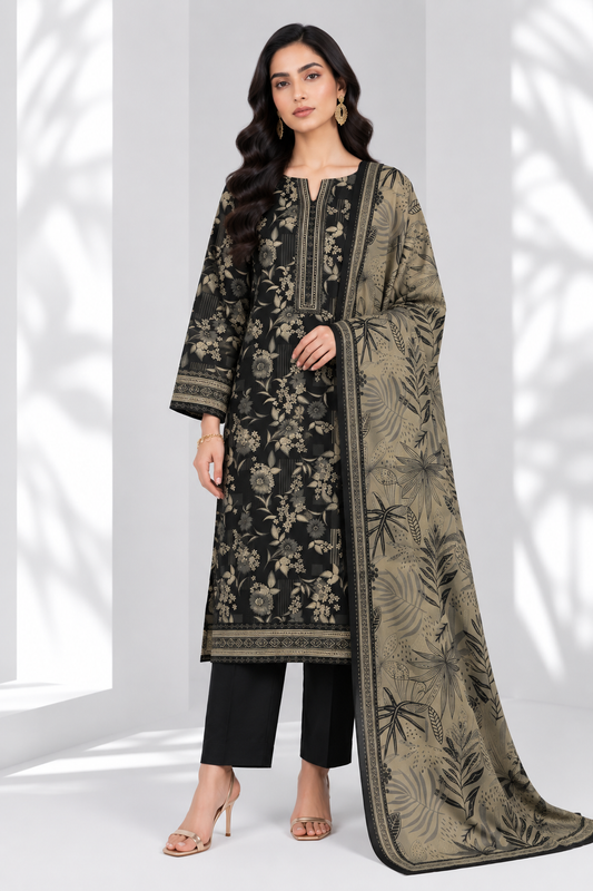 3 PIECE - PRINTED LAWN SUIT