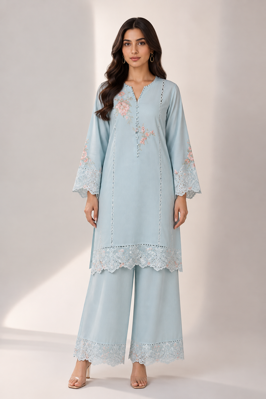 2 Piece - Embroidered Dyed Lawn Suit