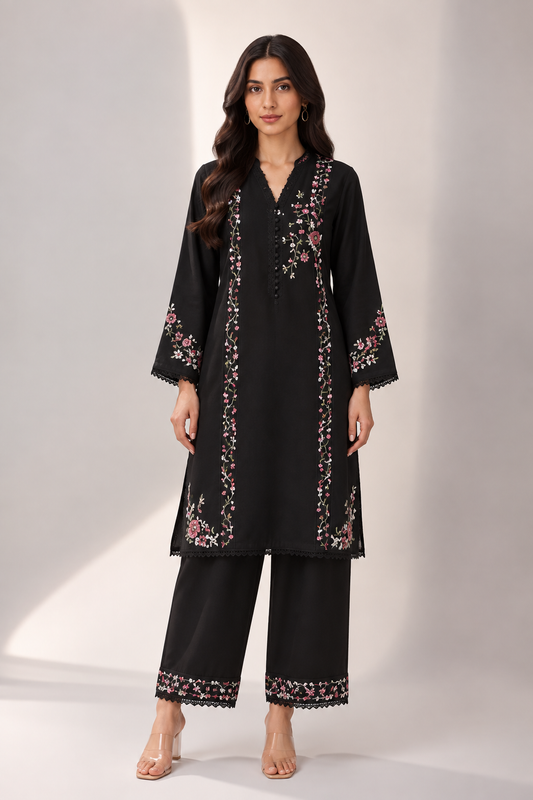 2 Piece - Embroidered Dyed Lawn Suit