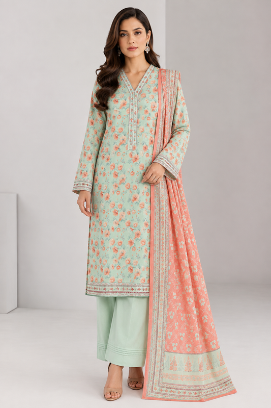 3 PIECE - PRINTED LAWN SUIT