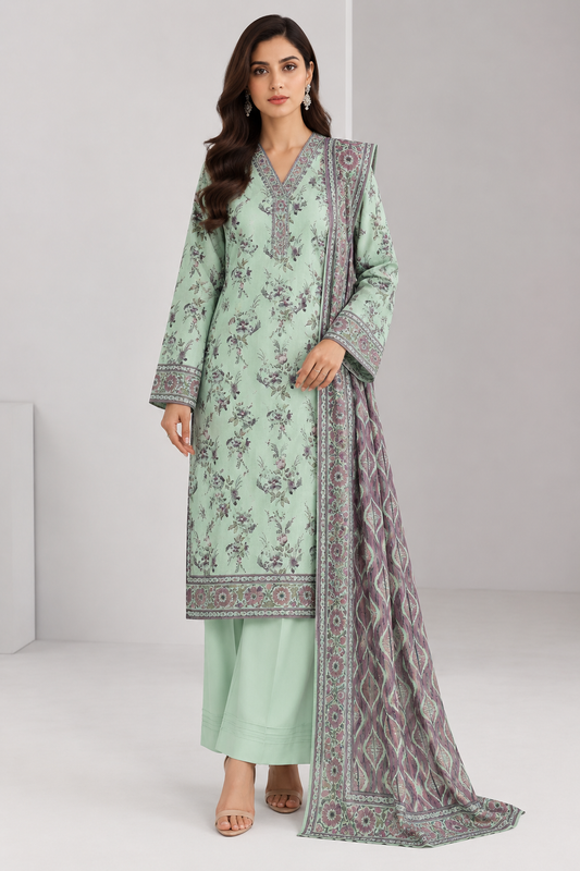 3 PIECE - PRINTED LAWN SUIT