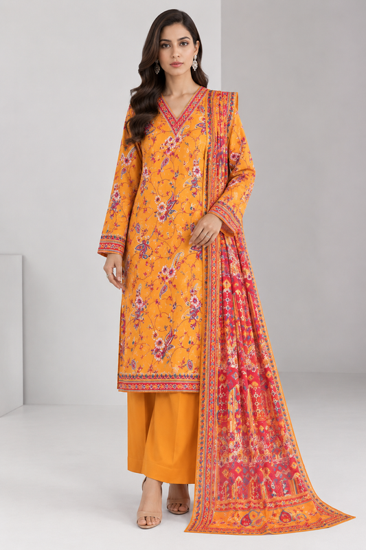 3 PIECE - PRINTED LAWN SUIT