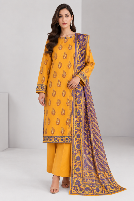 3 PIECE - PRINTED LAWN SUIT