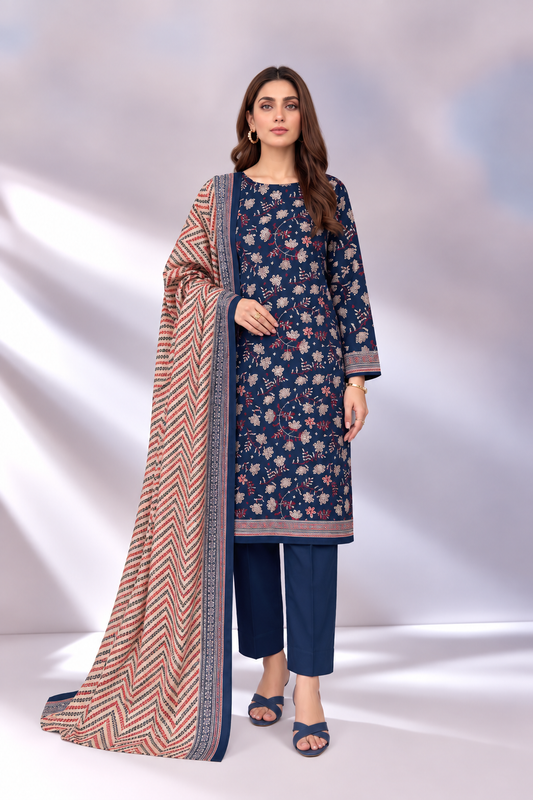 3 PIECE - PRINTED KHADDAR SUIT