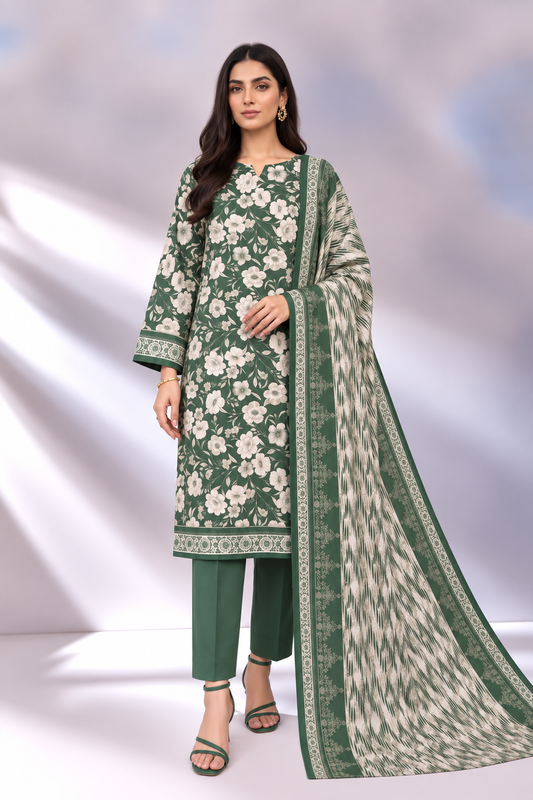 3 PIECE - PRINTED KHADDAR SUIT